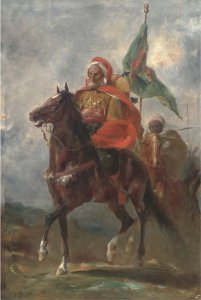 An Orientalist chieftain on horseback